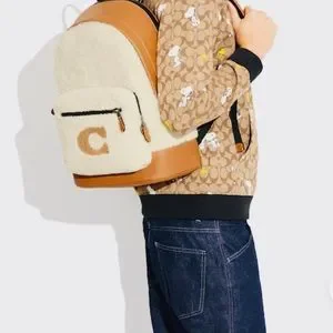 Coach West Backpack-Shearling. New with tags. NEW COACH Signature Shearling Charter Backpack, Pouch, SET  main image 4